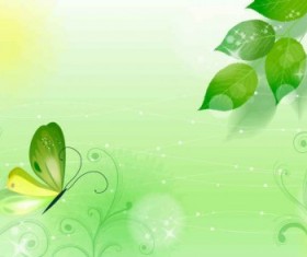 Spring green leaf background vector design