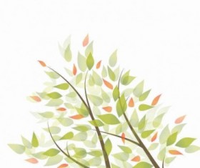 Green leaves graphic art background shiny vector