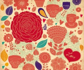 Elegance seamless pattern with floral background vector