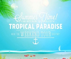 Beautiful seascape with summer vector background