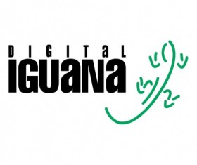 Digital iguana creative logo vector