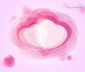 Abstract background with pink hearts vector