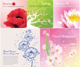 Color flowers background graphics vector set
