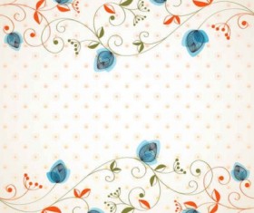 Cute floral art background vector material 01