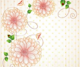 Cute floral art background vector material 02