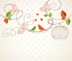 Cute floral art background vector material 03