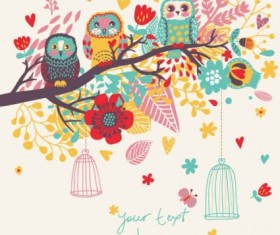Cartoon owl background vector design