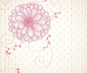 Cute floral art background vector material 04
