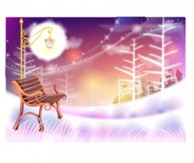 Dream winter art background vector material