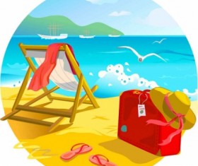 Shining summer beach background vector
