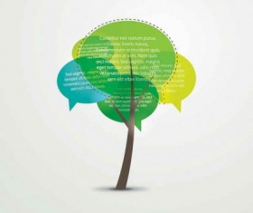 Speech Bubbles with tree background vector