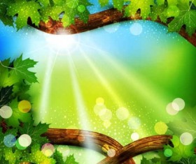 Fresh green leaves with natural background vector