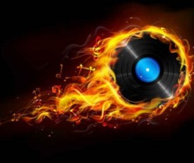 Flame with CD background vector