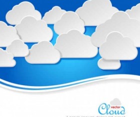 Paper clouds background art vector set