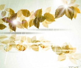 Creative leaves with rain vectors background