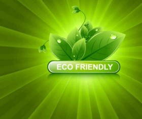 Green leaves with water drop eco background 03