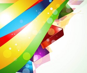 Colored ribbon with shiny background vector