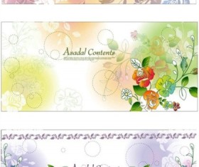 Fashion flower banners background vectors material