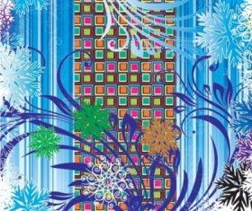 Colorful winter design elements background vector