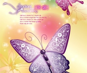 Dream beautiful butterfly background vector design