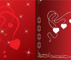Romantic red background with heart vector