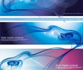 dream smoke background with banners vector set