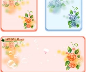 Sweet rose stationery vector banners