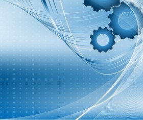 Blue dynamic lines and gear backgrounds art vector