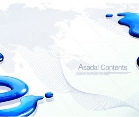 Blue water background vector material