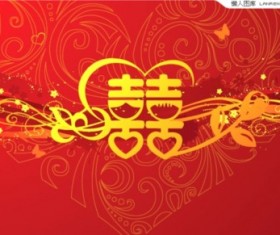China styles wedding cards vector graphics