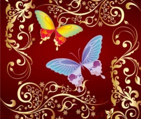 Beautiful pattern and color butterfly background vector