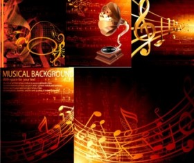 golden musical design elements vector