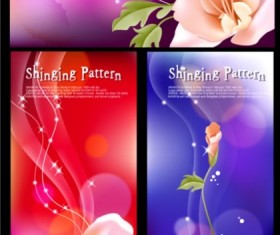 Bright fantasy flower background vector set