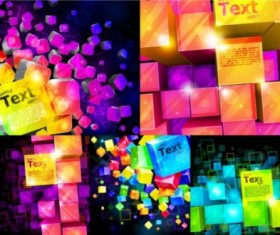 Shiny Geometric shapes background vector material