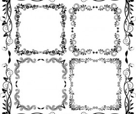 Floral frames with ornaments vector 01
