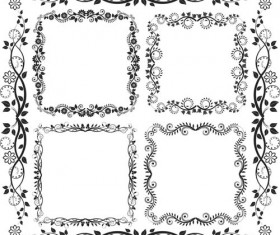 Floral frames with ornaments vector 02