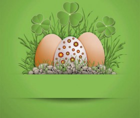Easter Eggs with Backgrounds vector 01