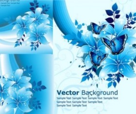 Dreamy blue flower background vectors material