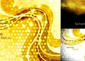 Gorgeous golden dynamic background shiny vector