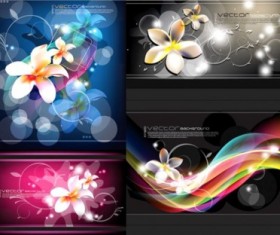 Bright fantasy flower background vector design