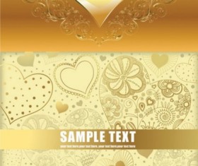 Bright gold heart background vector