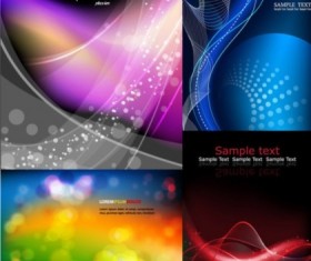 Colorful fantasy background vector set