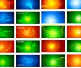 Colorful solid lines cards set vector