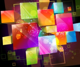 3D Cube background vector material