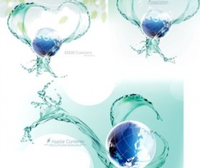 Dynamic water and blue earth background vector