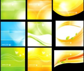 Fresh colorful fantasy card set vector