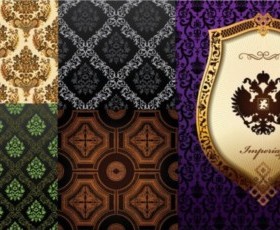 Bright background with classical pattern vector