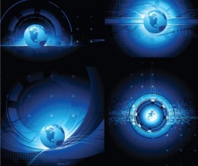 Blue planet design elements background vector material