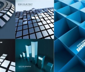 3D square background art vector