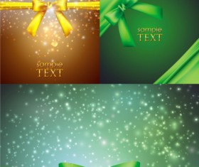 Green bow with shiny background vector